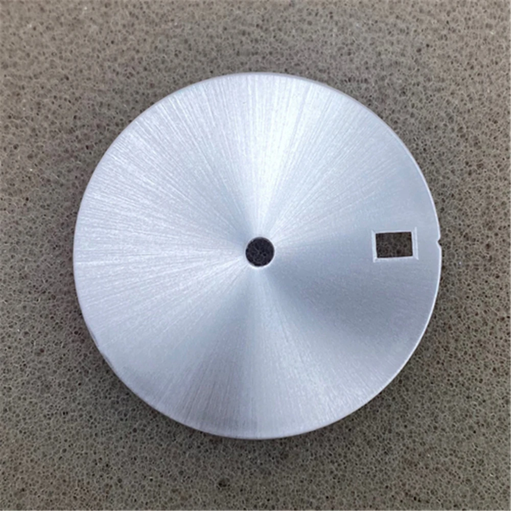 

Metal Sunburst Watch Dial 28.5mm, for NH35 NH36 4R 7S Movement, No/Single/Double Calendar Silver Watch Face, NH35 Dial