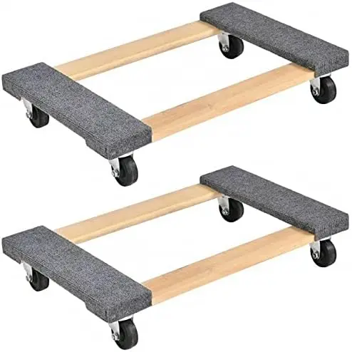 

Cart with 4 Wheels Pack of 2, 30” x 18” Moving Dolly Heavy Duty Mover with Carpet End, 1000 Lbs Capacity