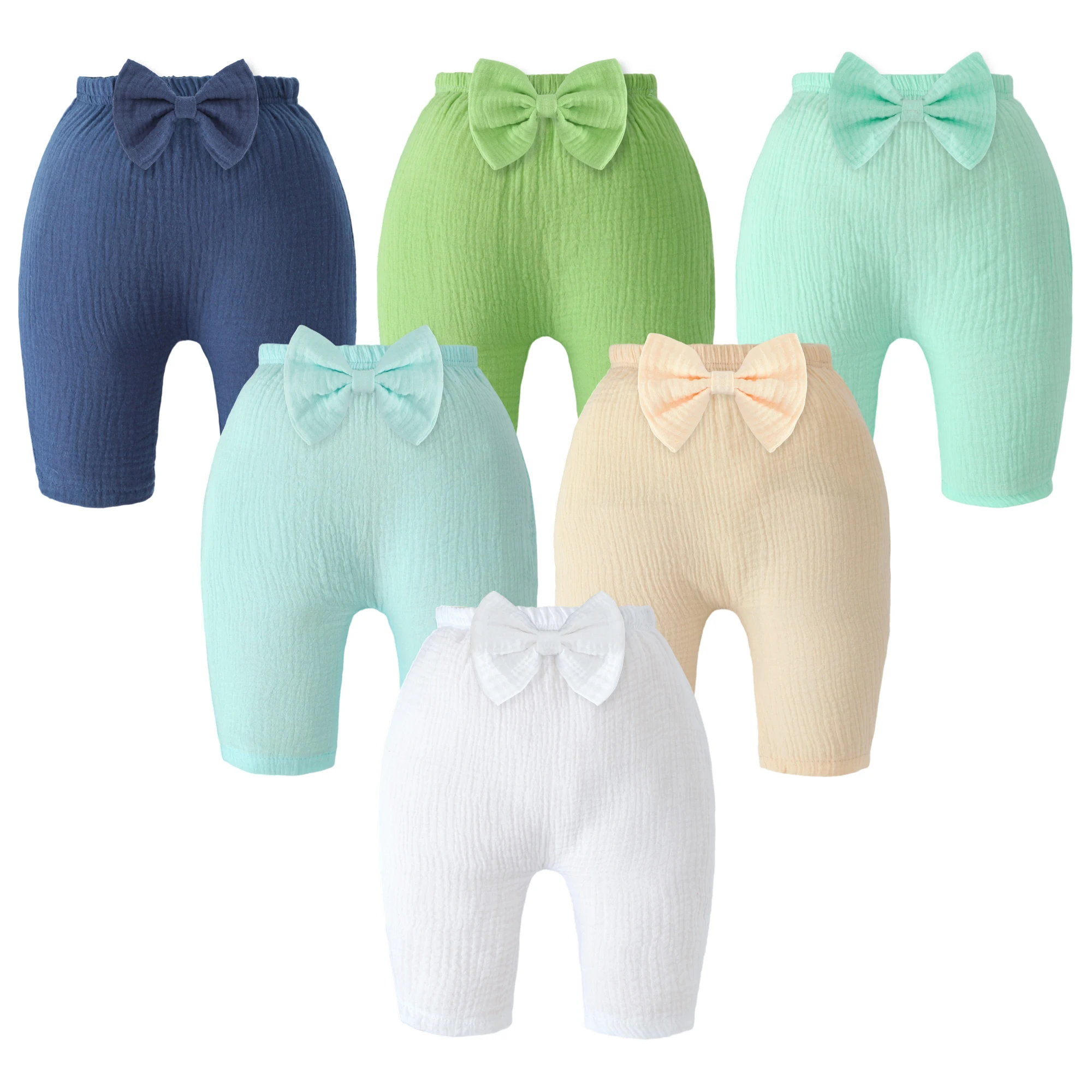 6er-Pack Babyhosen, Musselin-Jogginghosen und Baby-Jogginghosen für Jungen und Mädchen, weiche Bio-Baumwolle, einfarbig