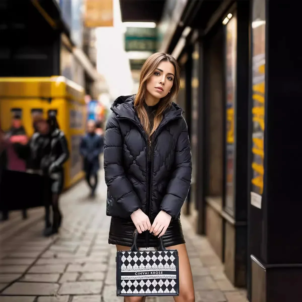 

2025 женская зимняя куртка, женская утепленная куртка на молнии с капюшоном, женская однотонная хлопковая куртка в форме ромба, топы, парка