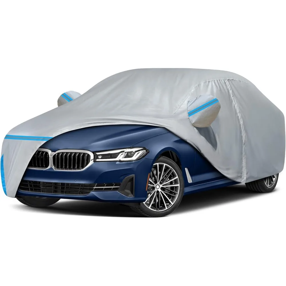 

Waterproof Custom-fit Car Cover for BMW 5 Series, All-Weather Protection with Door Zipper and Cotton Lining