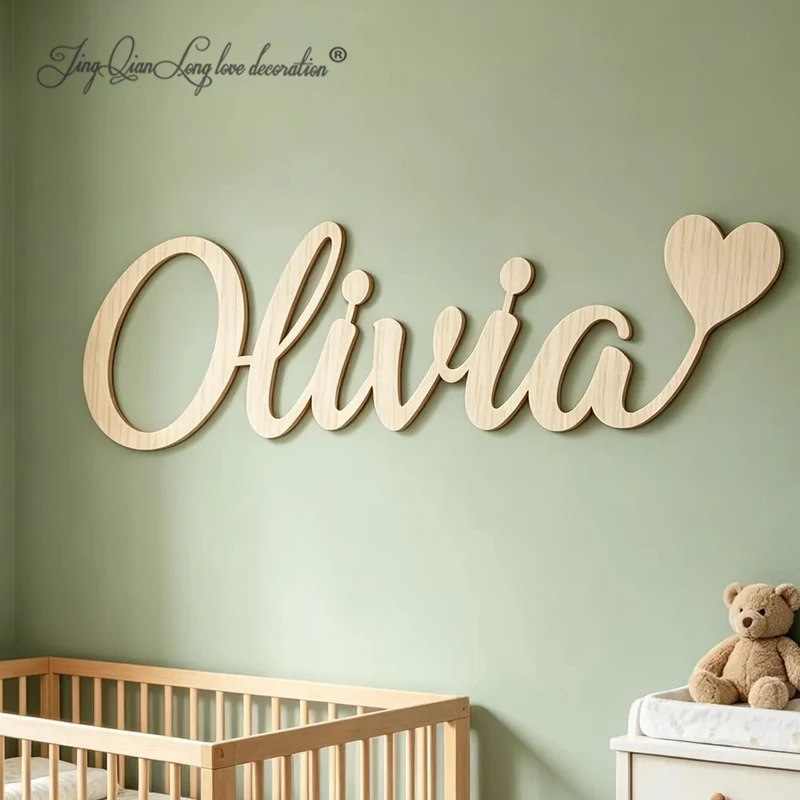 Custom Heart Wooden Name Sign, - Baby Nursery Name Letters review and price