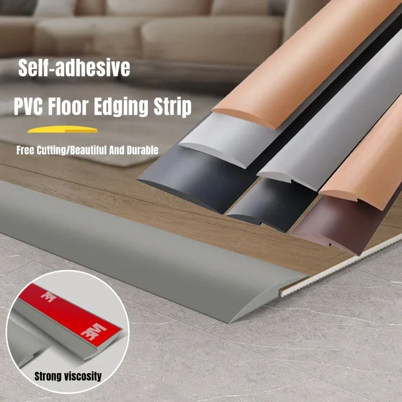 1M Floor Transition Strip Self-Adhesive Waterproof PVC Sealing Universal Carpet To Tile Floor Doorway Threshold Strip