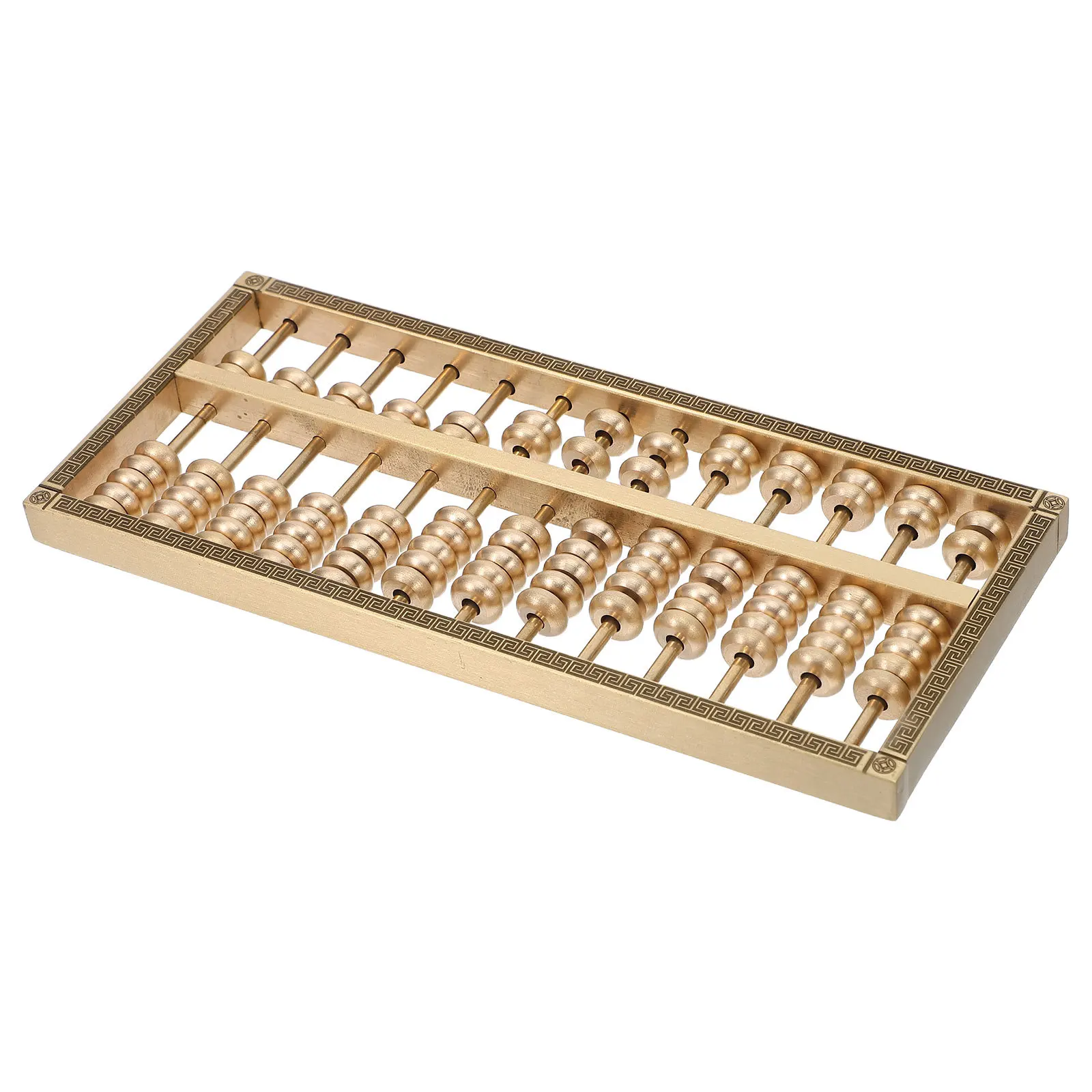 

Mini Brass Abacus Solid Brass Desktop Decor For Home Office Workspace Chinese Style Retro Calculation Vintage Craft Ornament