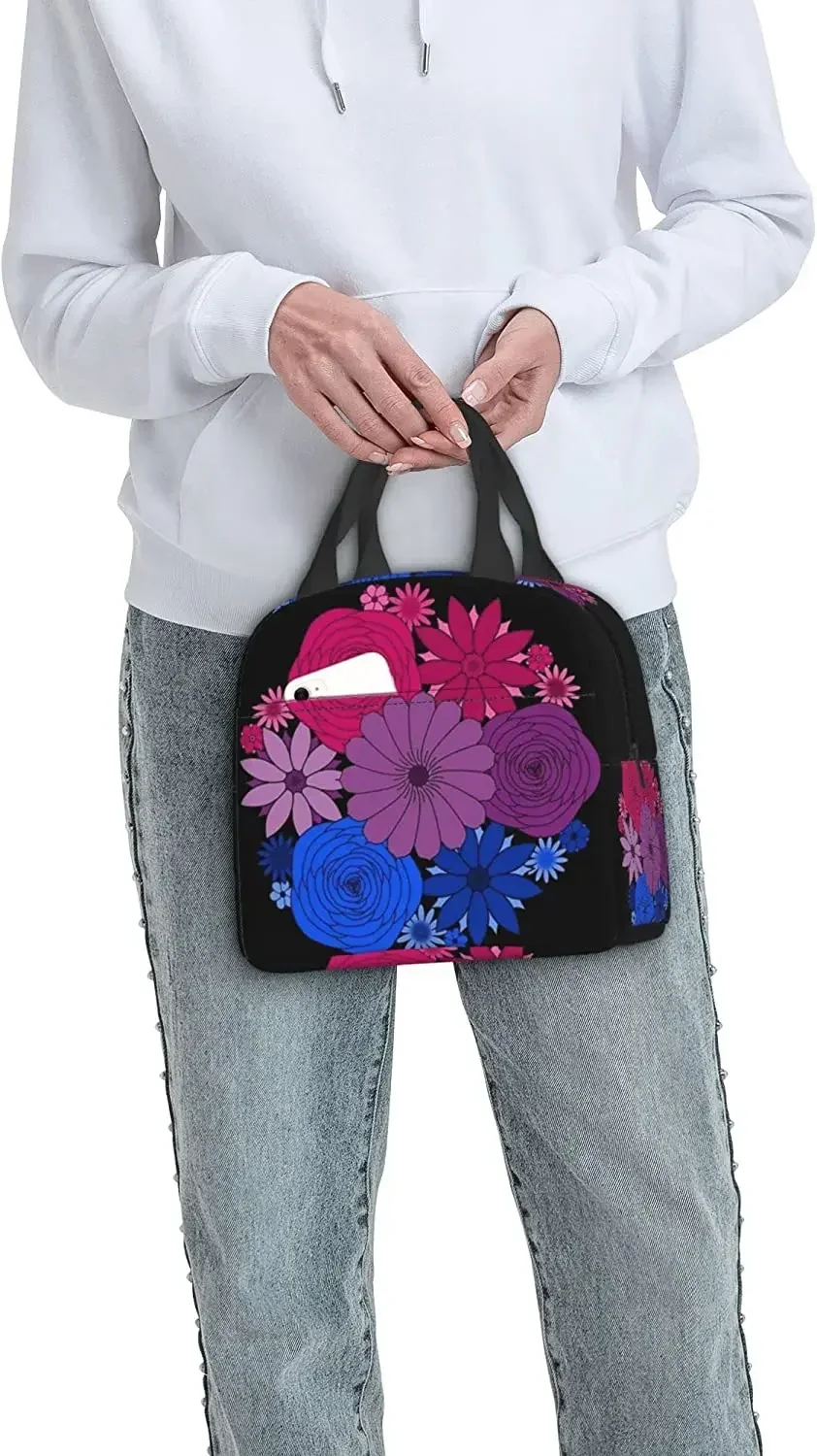 LGBT مثليه مثلي الجنس ثنائي الجنس المتحولين جنسيا فخر الحب هو الحب الملونة زهرة الغداء حقيبة المرأة برودة حمل حقيبة معزول علب الاغذية