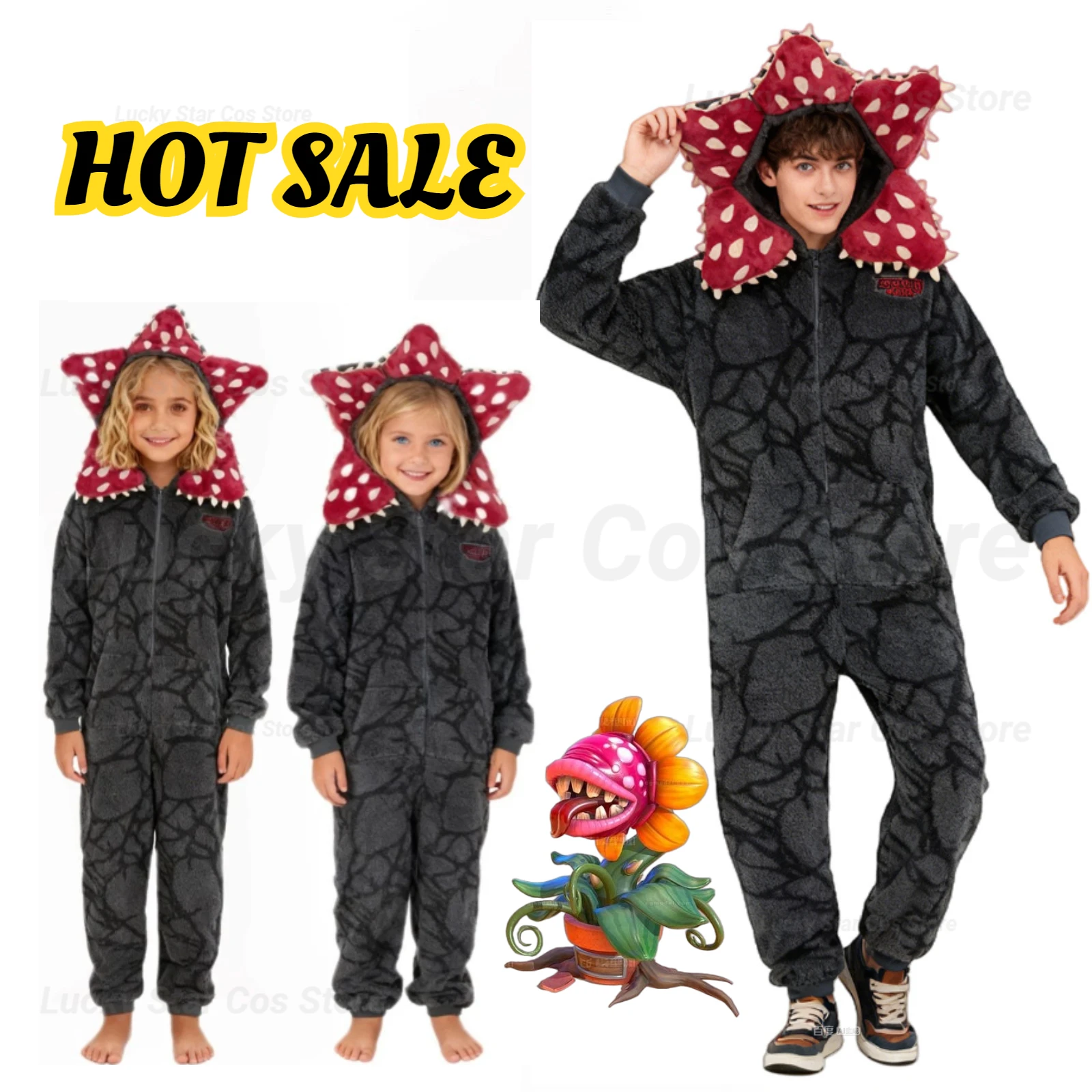 

2025 Fall Winter Thicken Cannibal Flower Cosplay Costume Fashionable Comfortable Pajamas for Adults Movie Merchandise