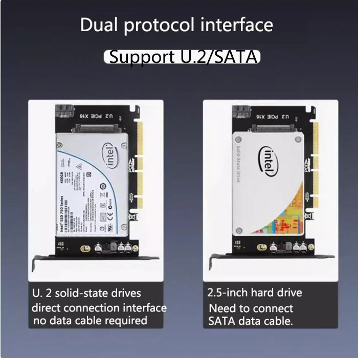 Imagem -05 - Placa Adaptadora Pci-e 4.0 X16 para U.2 Sff8639 Nvme Ssd Pci-e para u2 M.2 Ngff 2.5 Ssd para Pci-ex4 x8 X16 Sata de Alta Qualidade