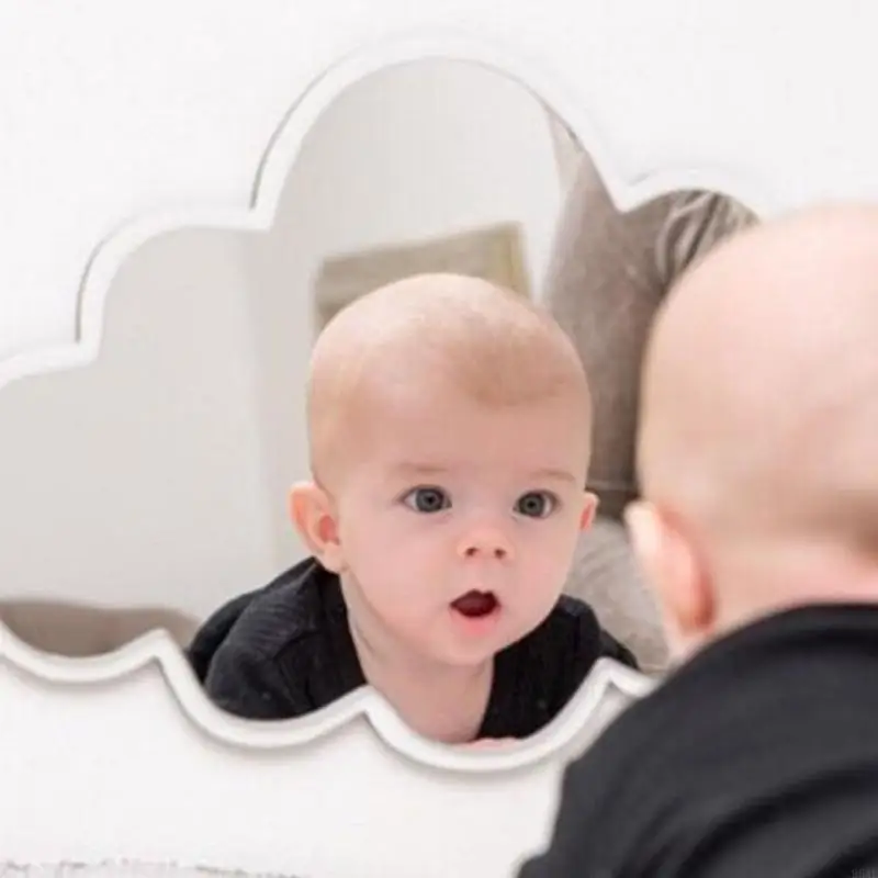 

95ae Cartoon Kids Mirror Cloud Rabbit Акриловая стена подвесные зеркала для домашней детской спальни декорирование фото