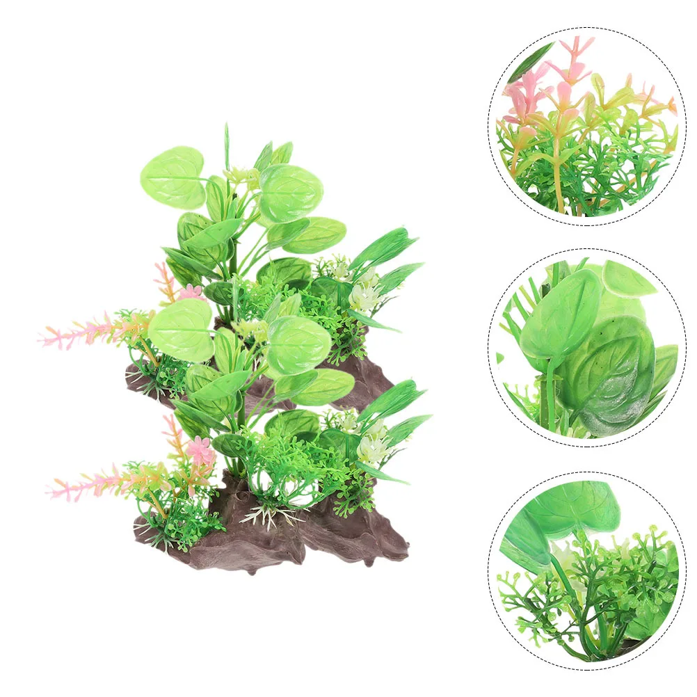 

2Pcs Artificial Aquarium Plants Plastic Fish Tank Decorations Fake Water Grass for Betta Fish Tank Underwater Decor