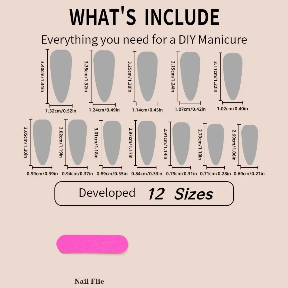 Wearable Manicure Almond Fake Nails Faux Fingernails Long Length Press on Nails Full Cover Pointed Head Halloween False Nail