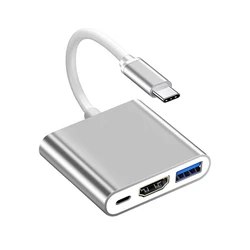 Hub USB C a HDMI 4K Compatible con USB 3.0 Tipo C, Base de Carga PD para Macbook, iPad, Samsung S20, Dex, HDTV, Proyector, Nintendo Switch