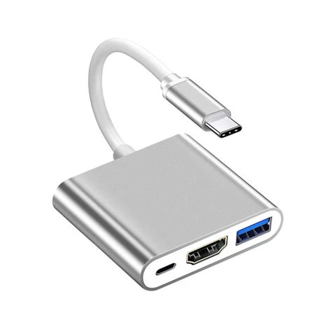 Концентратор USB C с поддержкой HDMI 4K, USB 3.0 Type C, зарядная док-станция PD для Macbook, iPad, Samsung S20, Dex, HDTV, проектора Nintendo Switch топ 6 станция dex samsung - №5