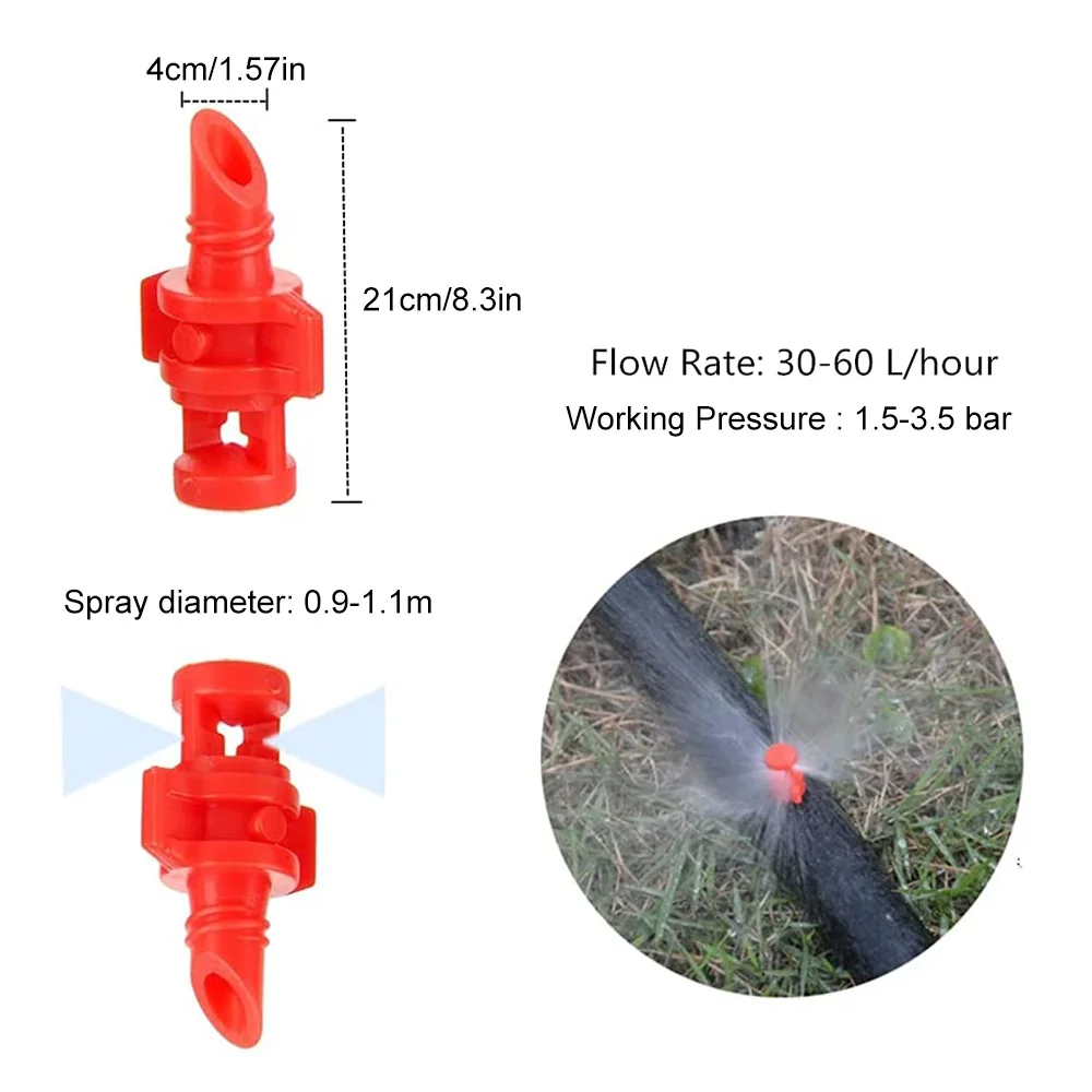 50PCS 90/180/360 Degrees Garden Irrigation Simple Refraction Nozzle Watering Flower Mist Nozzle Threaded Connection Sprayer