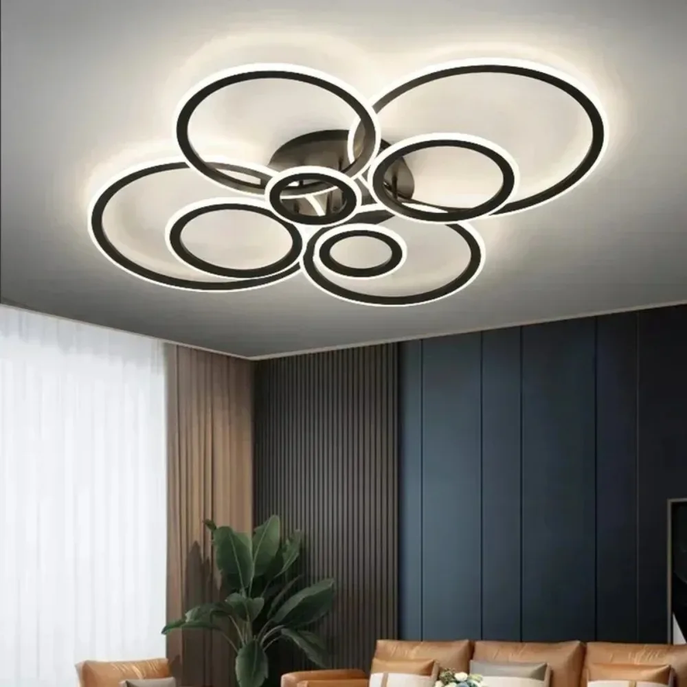 Led Low Noise Ceiling Fan Chandelier Living Dining Table Room Bedroom Kitchen Lights Black White Home Decoration Lamps Fixtures