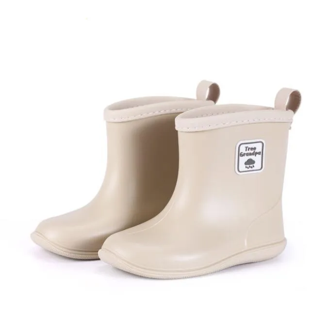 Fashion New Children Rain Shoes for Boys Girls Waterproof PVC Soft Rubber Non Slip Toddler Kids Mid-Calf Rainboots