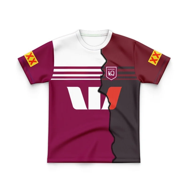 QLD Maroons Away Rugby Jersey para crianças, nome personalizado e número