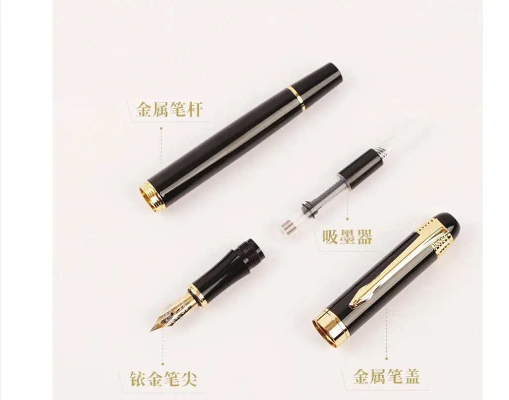 

Refillable Metal Fountain Pen For Office School Japanese Calligraphy With Built-In Ink Converter Smooth Writing Pen Executive