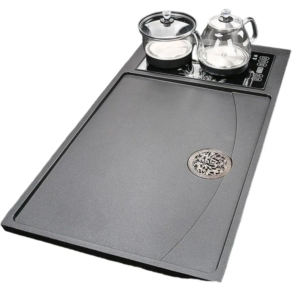 

New Premium Whole Stone Chinese Tea Tray with Automatic Kettle, Large Capacity Tea Table for Adults