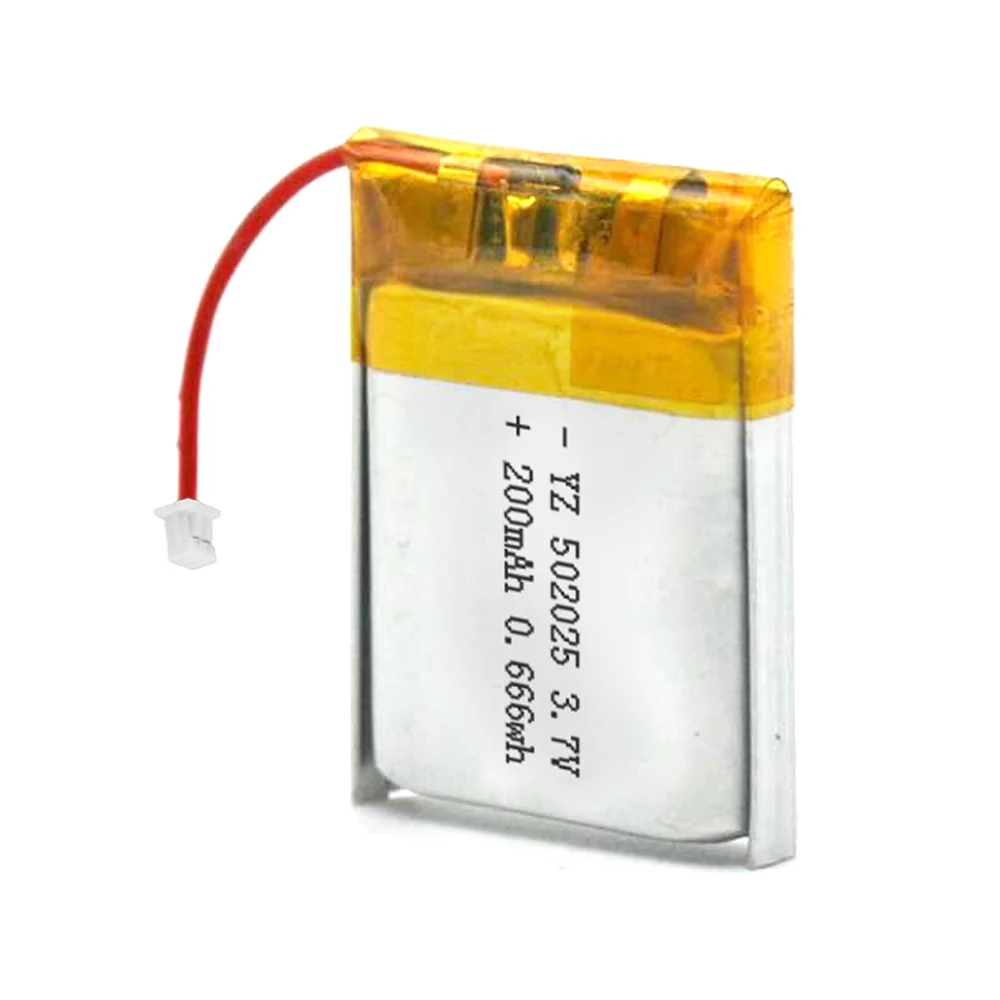 

Rechargeable Li-polymer 3.7v 200mah 502025 Battery for PSP Smart Watch LED Lamps Bluetooth Speakers Mini Cameras