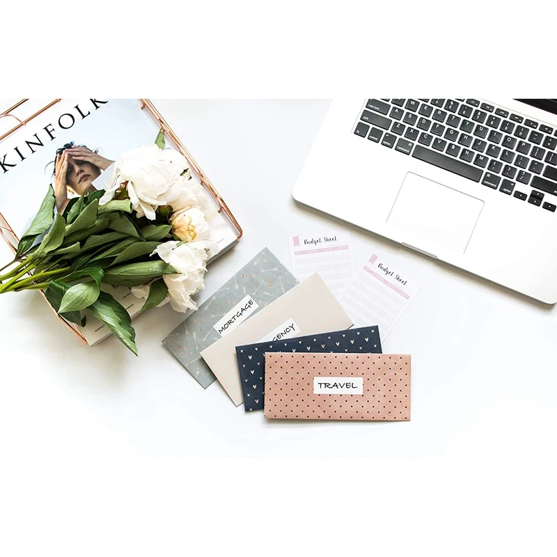 Sistema de Envelopes Budget para Poupança, Envelope Laminado, 24 Folhas Budget, Mais, 24 Folhas