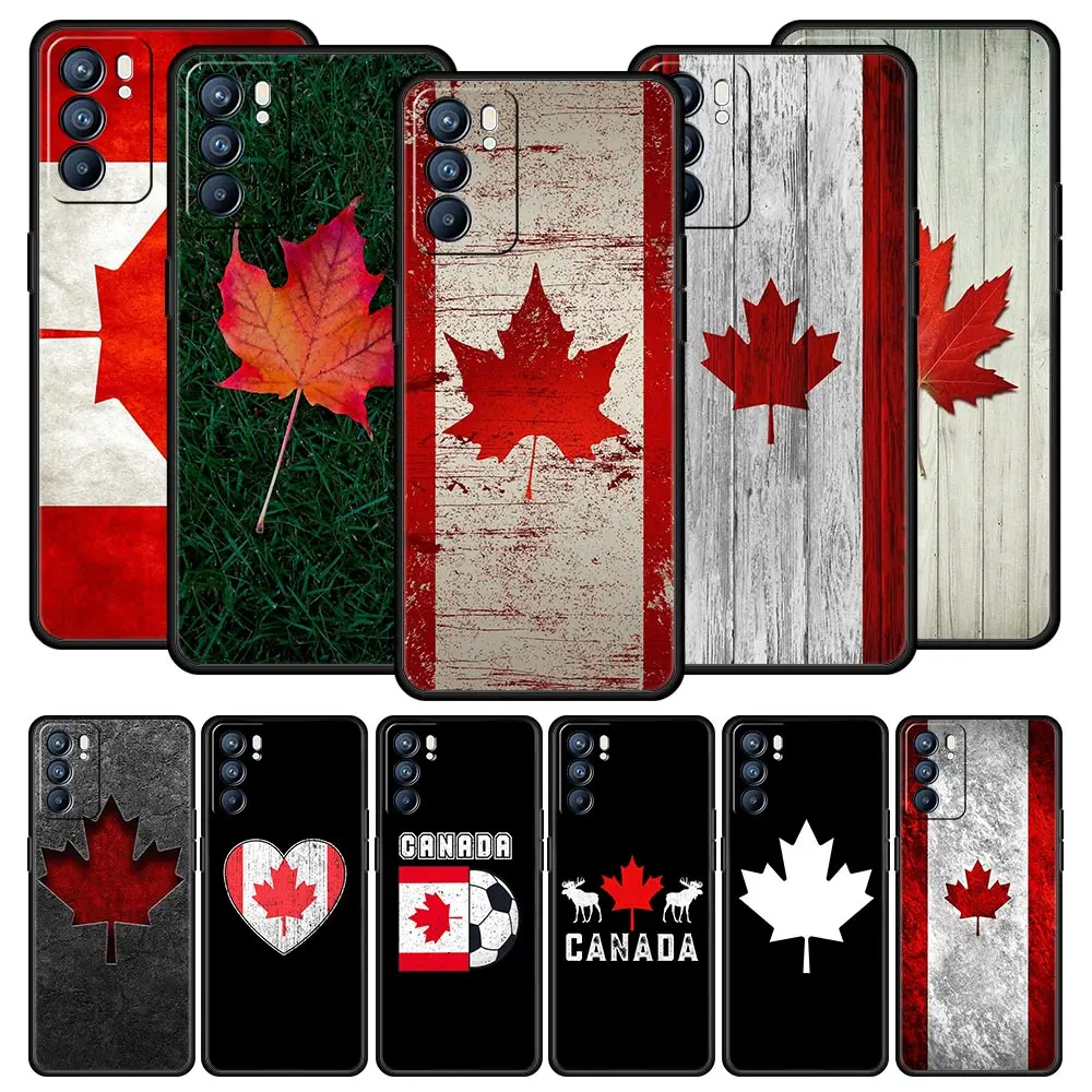 

Maple Canada Flag love Football For OPPO Find X5 A54 5G Phone Case A53 A52 A9 A57 A16 A15 A95 A76 A74 A12 Reno8 Reno6 Pro Cover