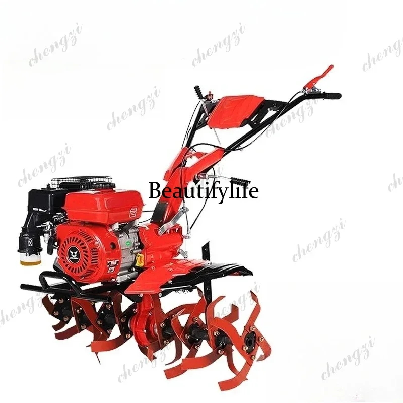 

ASMT Micro tiller diesel small multi-function household rotary tiller weeding ditching tiller water and dry dual-purpose