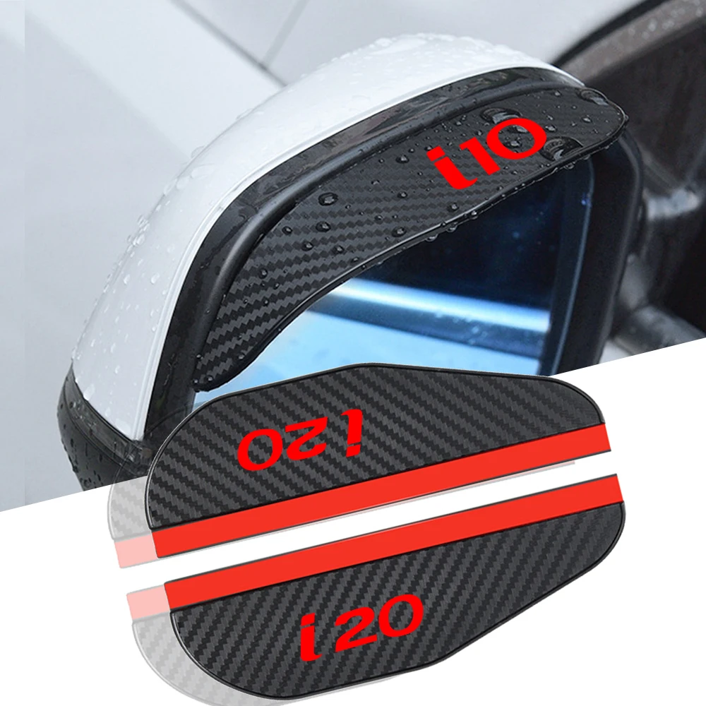 for Hyundai i10 i20 i30 i40 2pcs car Rearview mirror Carbon fiber Rain car accessories