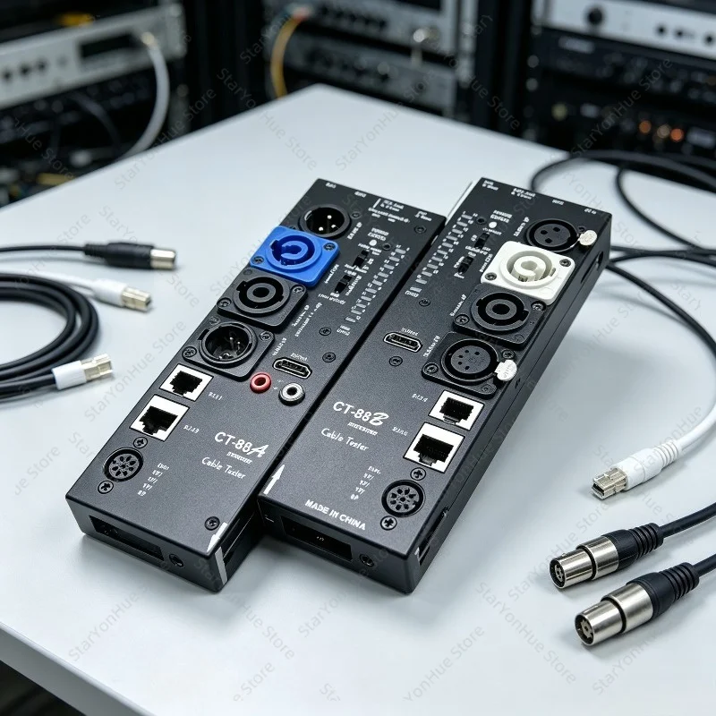 CT-88 Automatic Audio Cable Tester, Multi-Function Signal Line Detector For XLR, HDMI Audio Wire Testing