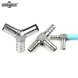 Hose Barb Y/T Type Barbed Fitting SS304 Stainless Steel 3 Way Adapter Shaped Union Home Brew Pipe Casting Tee Fitting 6mm-50mm