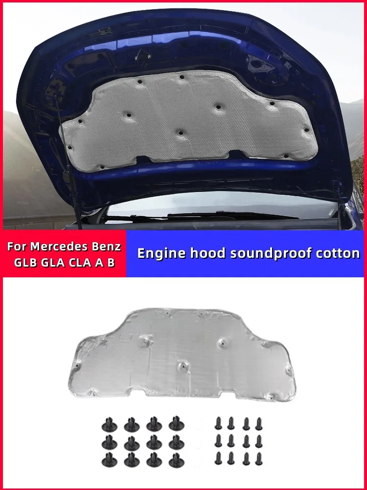 

For Mercedes Benz GLA GLB A B Class A180 A200L B200 Car Engine Hood Sound Insulation Cotton Heat Insulation Pad Soundproof Cover