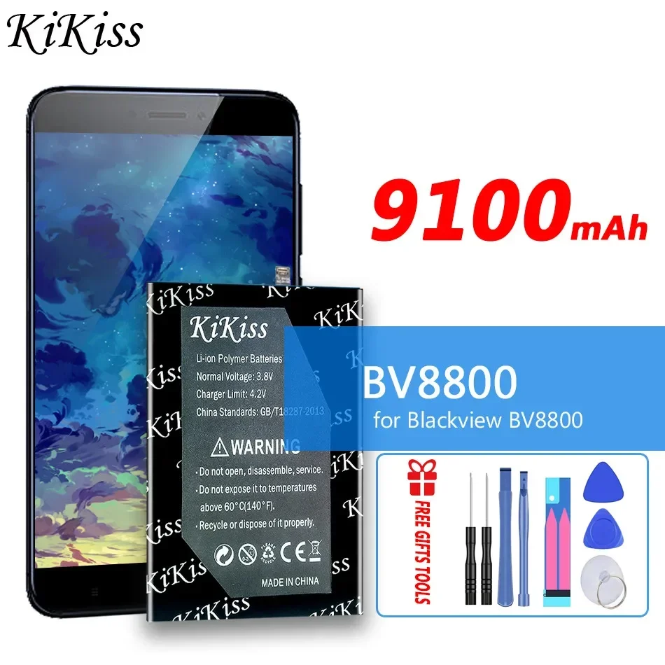 

Новый аккумулятор KiKiss Li456182PHTT-B 9100 мАч для Blackview BV8800 BL8800 Pro мобильный телефон Bateria