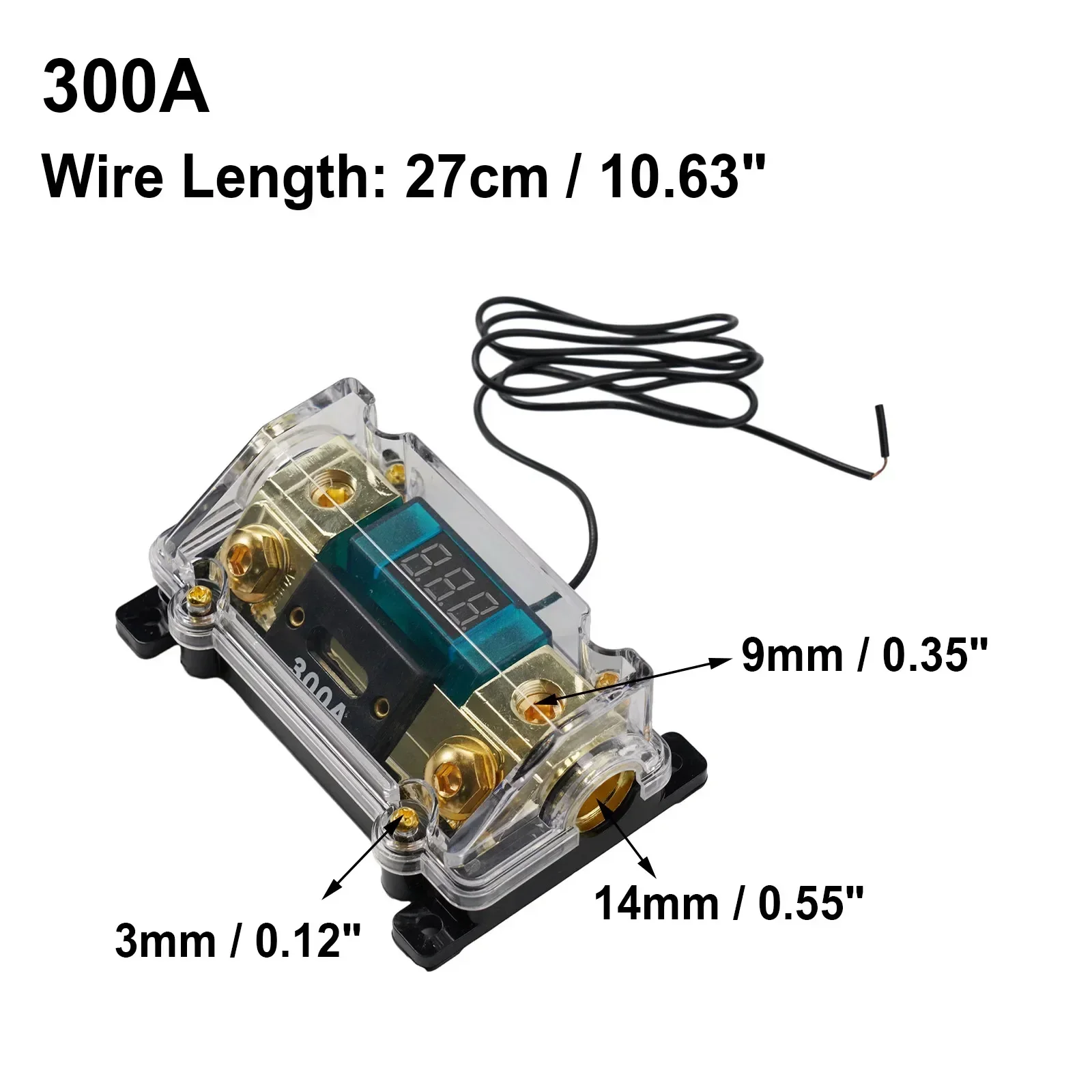 Holder ANL Fuse 0 2 4 Gauge 10.8x7.1x4cm 300 Amp Car Audio Inline LED Digital Display Thread Parts W/ Fuse New Practical