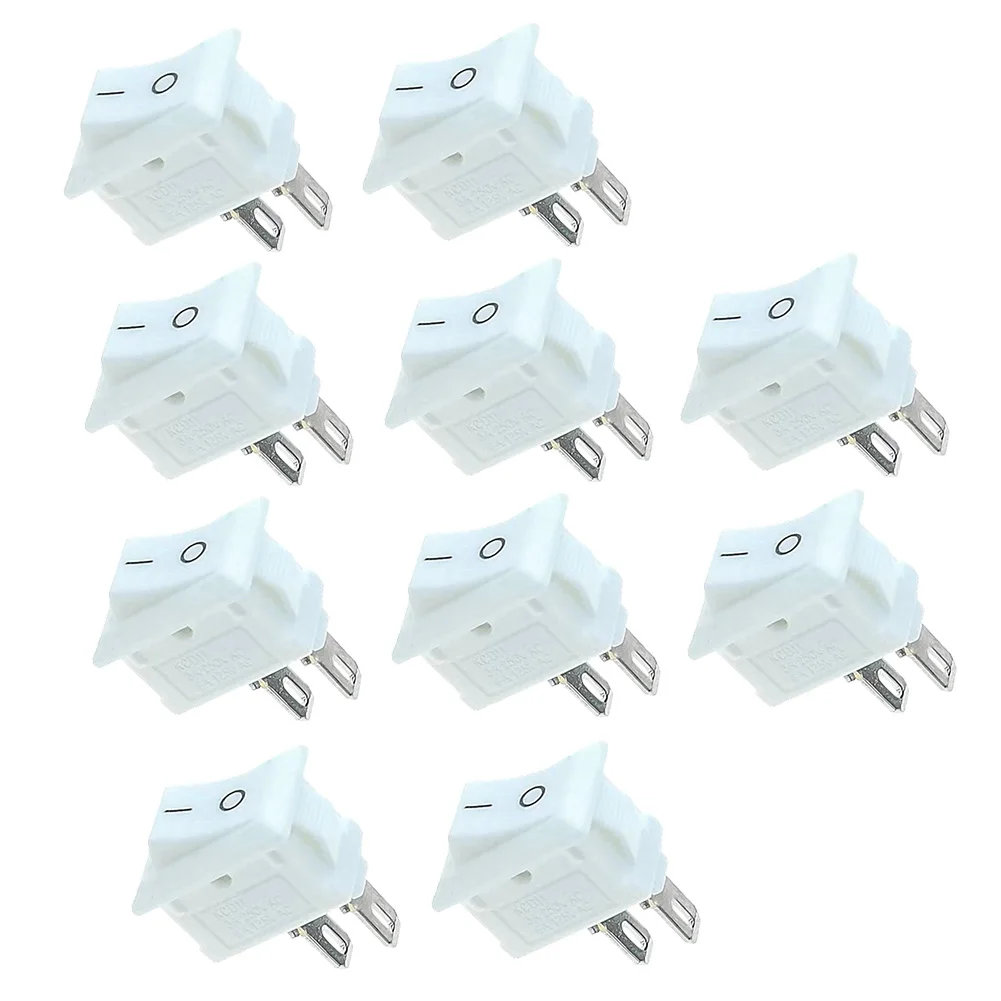 

10PCS For Mini Rocker Switch 2 Pin ON-OFF SPST Rated 125VAC 6A 250VAC 3A Suitable for Use in Cars Boats and Appliances