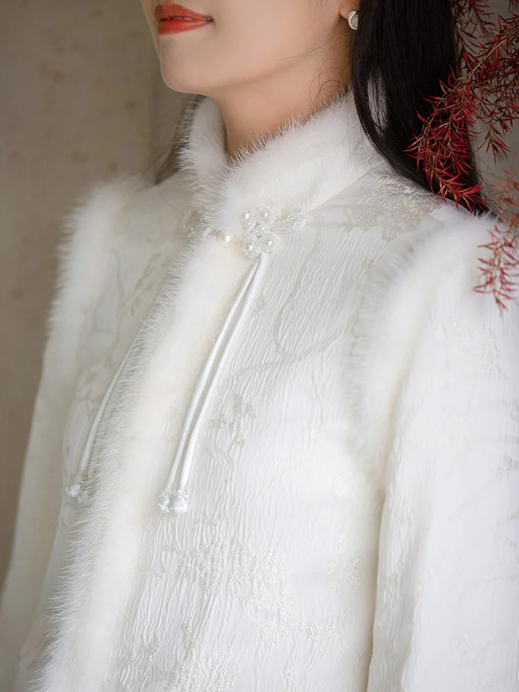 

New Chinese Sle ort Cotton Jaet Women's irt with Button Design Autumn Winter New Sle Versatile Tang Costume Coat