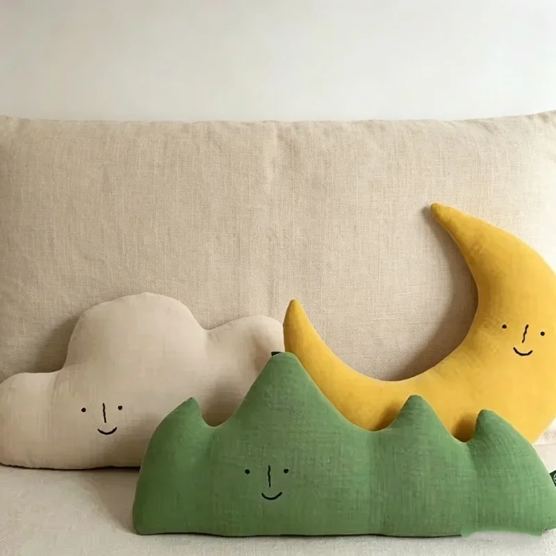 

Nordic Style Baby Soothing Pillow Embroidery Bedding Pad Decorative Cushion Children Room Bedside Daily Sleeping Pillow for Kids