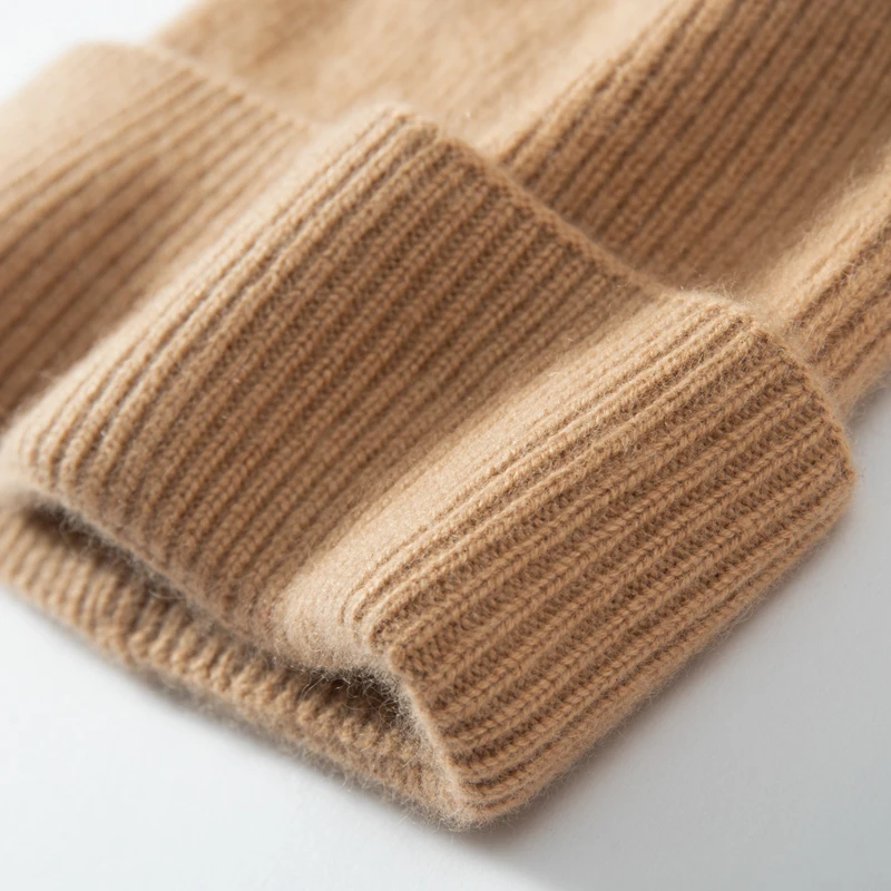 MERRILAMB Hochwertige Strickmütze aus 100 % Kaschmir für Damen und Herren, lässige Beanie-Mütze, Wintermütze, weich, warm, Kaschmir-Kappen, Unisex – Detail 19