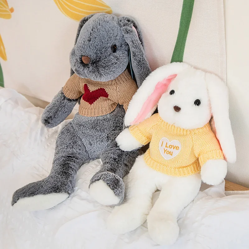 Kawaii Soft Rabbit Cute Dolls Plush Toys Kids Stuffed Animals Baby Long Ear Bunny Sleeping Plushie Toy Birthday Gift