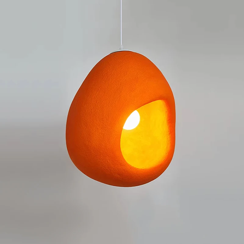 

Nordic Ins Orange Creative Pendant Lamp Wabi Sabi Retro Restaurant Chandelier Modern Pumpkin Shaped Home Decoration Droplight