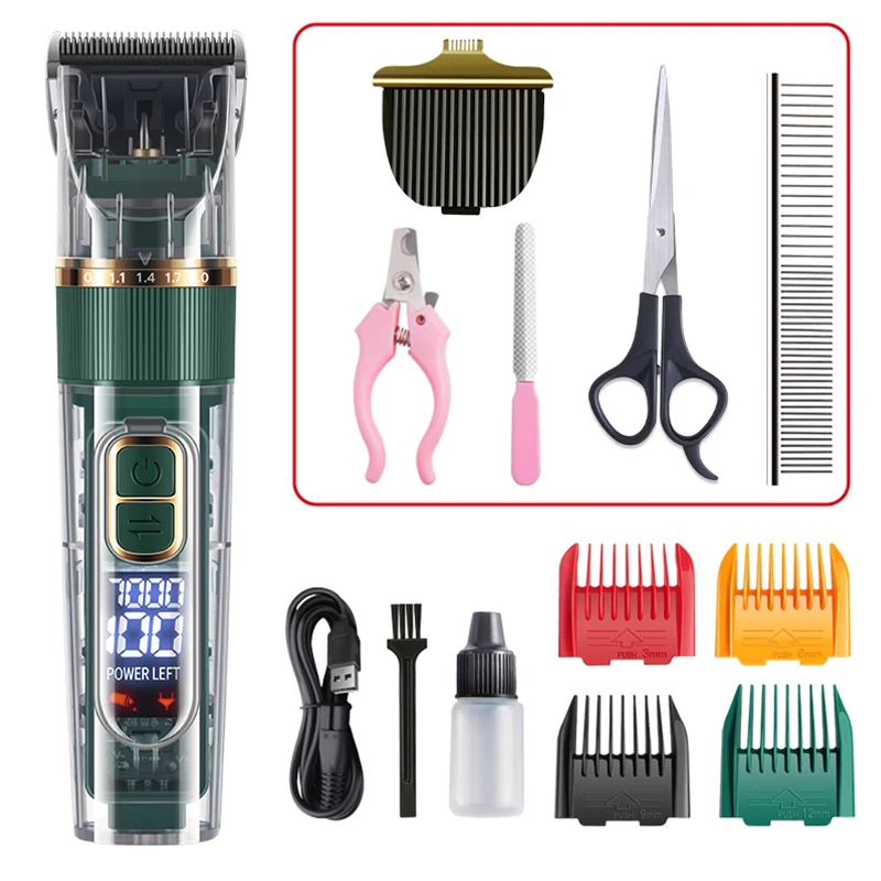 Pet Electric Hair Clipper Dog Beauty Clipper Shaver Shaver Full Set Waterproof Multifunctional Cleaning Supplies