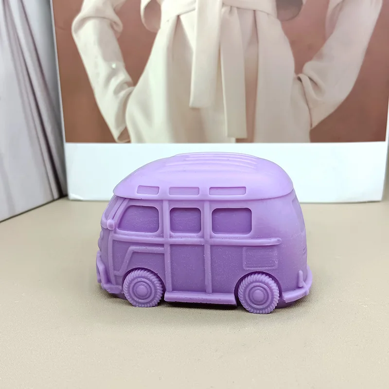 3D Bus Car Silicone Candle Molds Handmade Car Crafts Gypsum Resin Cement Casting DIY Soap Chocolate Cake Baking Tools Home Gifts