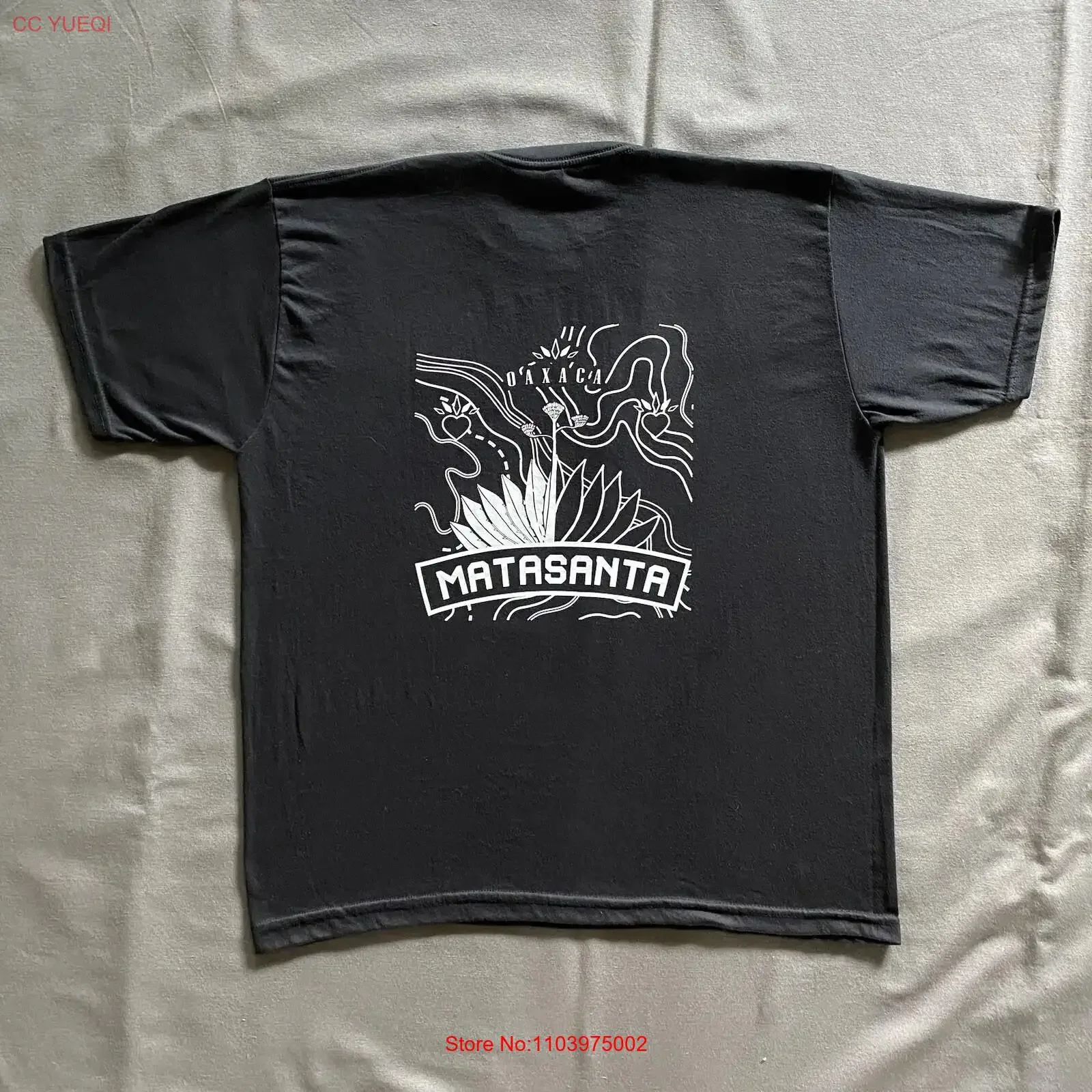 Camiseta Matasanta Mezcal para hombre, talla grande, color negro, promocional, con diseño de alcohol y bebidas, estilo vintage de Oaxaca, lavada, para uso diario, unisex