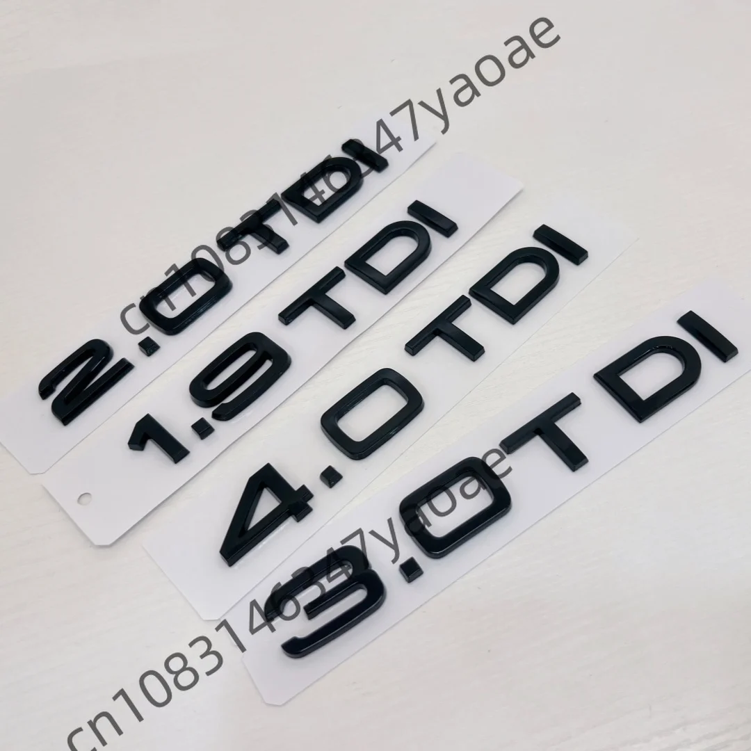 Automobile ABS letter car sticker TDI displacement 1.9/2.0/2.5/3.0/4.0/5.0TDI 30/35/40/50/55TDI is suitable for Audi.attachment