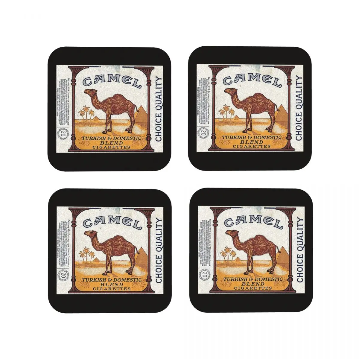 Vintage Camel Zigarettenpackungs-Untersetzer, Kaffeematten, Tassen- und Becheruntersetzer, Tischsets, Geschirrunterlagen für Zuhause, Küche, Esszimmer, Bar