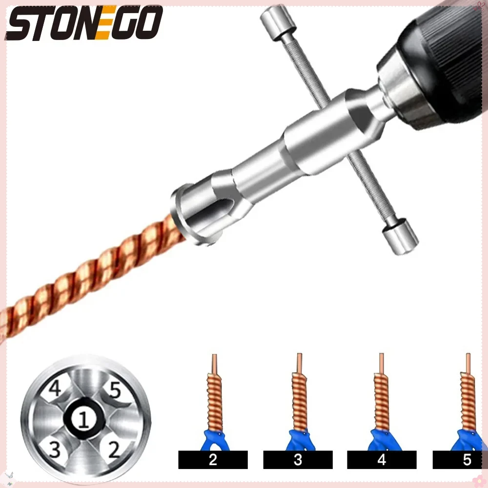 STONEGO Wire Stripper Twisting Plier Tool Cable Peeling Connector Drill Bit for Electricians