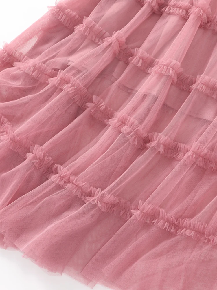 Jupe gâteau longueur genou Dr grande taille femme été Faion Fairy T Me Dr coréen Sle rond Ne taille haute a-ligne...