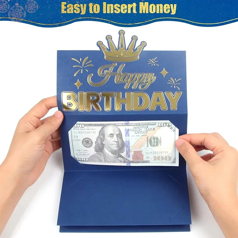 

1PCS 6lots Birthday Cash Envelopes Money Birthday Card Folding Cash Holder Greeting Envelop Birthday Money Box For Kids Teens
