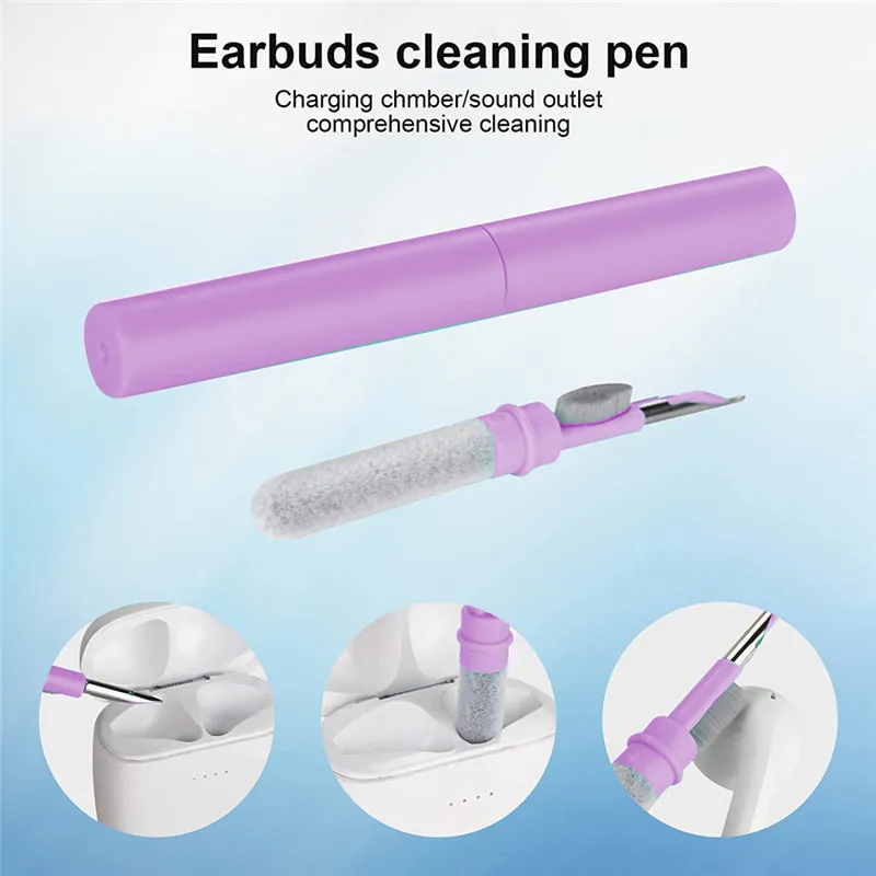 내구성 이어버드 케이스 클리너 키트, 블루투스 호환, 컴퓨터용 청소 브러시 펜, 에어팟 프로 3, 2, 1 용 이어폰 청소 도구