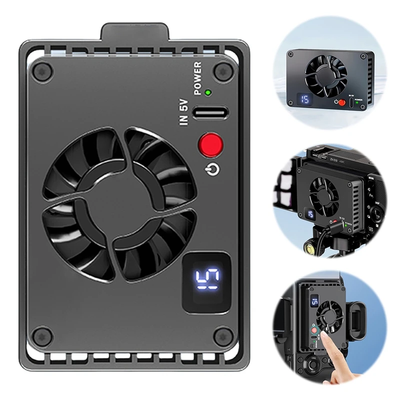 AC88-Camera Cooler Quiet Radiator Cooling Fan Aluminum Alloy Semiconductor Radiator For Canon Sony FUJIFILM ZV-E10 A7M4 R5 R7
