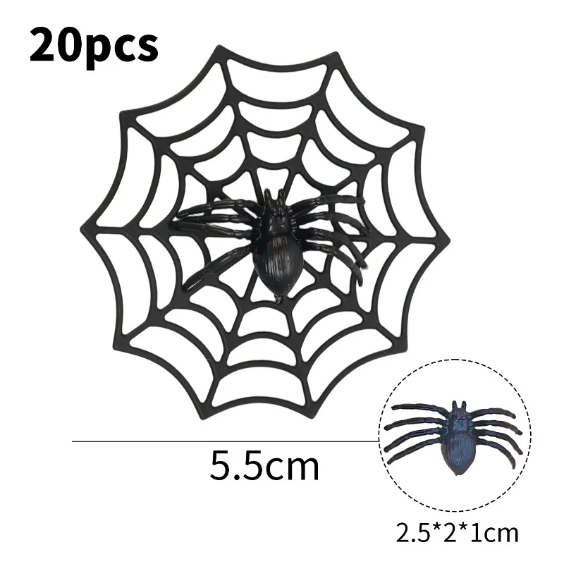 Halloween Black Spiders Mini Fake PE Spiders Horror Spider Web Simulated Insects Spooky Props Haunted House Halloween Decoration