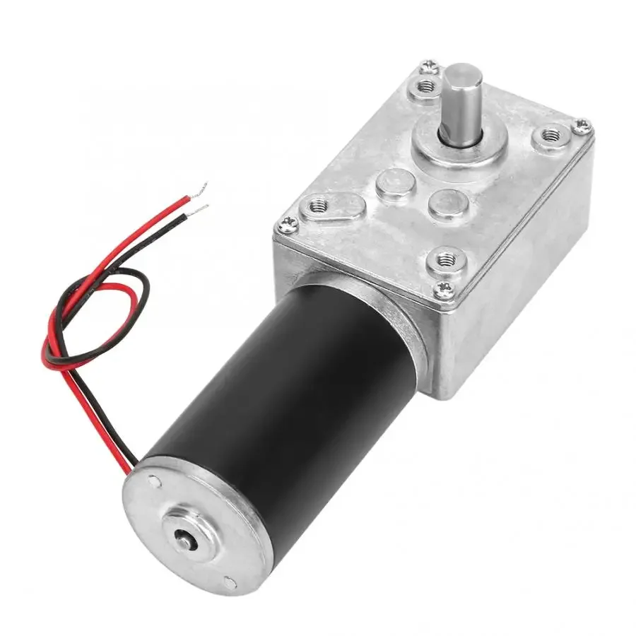 5840-31ZY DC 12V 24V Worm Geared Motor 7-470rpm High Torque D Shaft Motor 8mm Shaft Rotating Table Door Self-lock 70kg.cm 6.5A